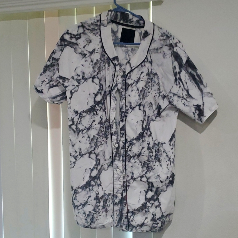 On the byas marble button up